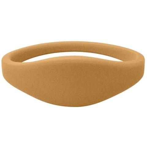Gold silicone U-Band MIFARE Classic 1K access wristband. Sold by Specialist ID.