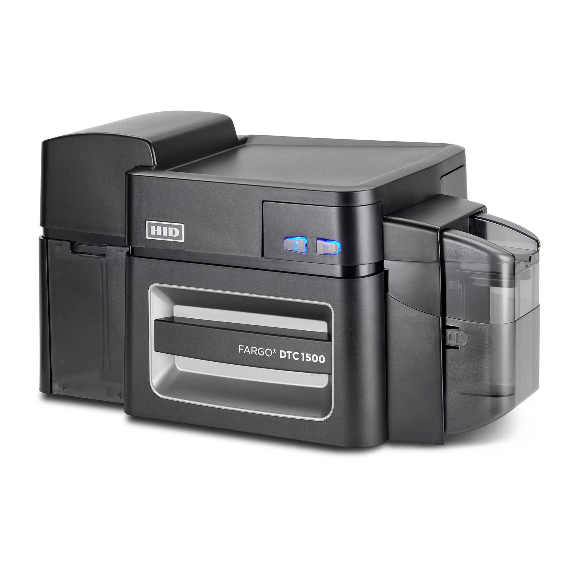 HID FARGO DTC1500 ID card printer, left angle view