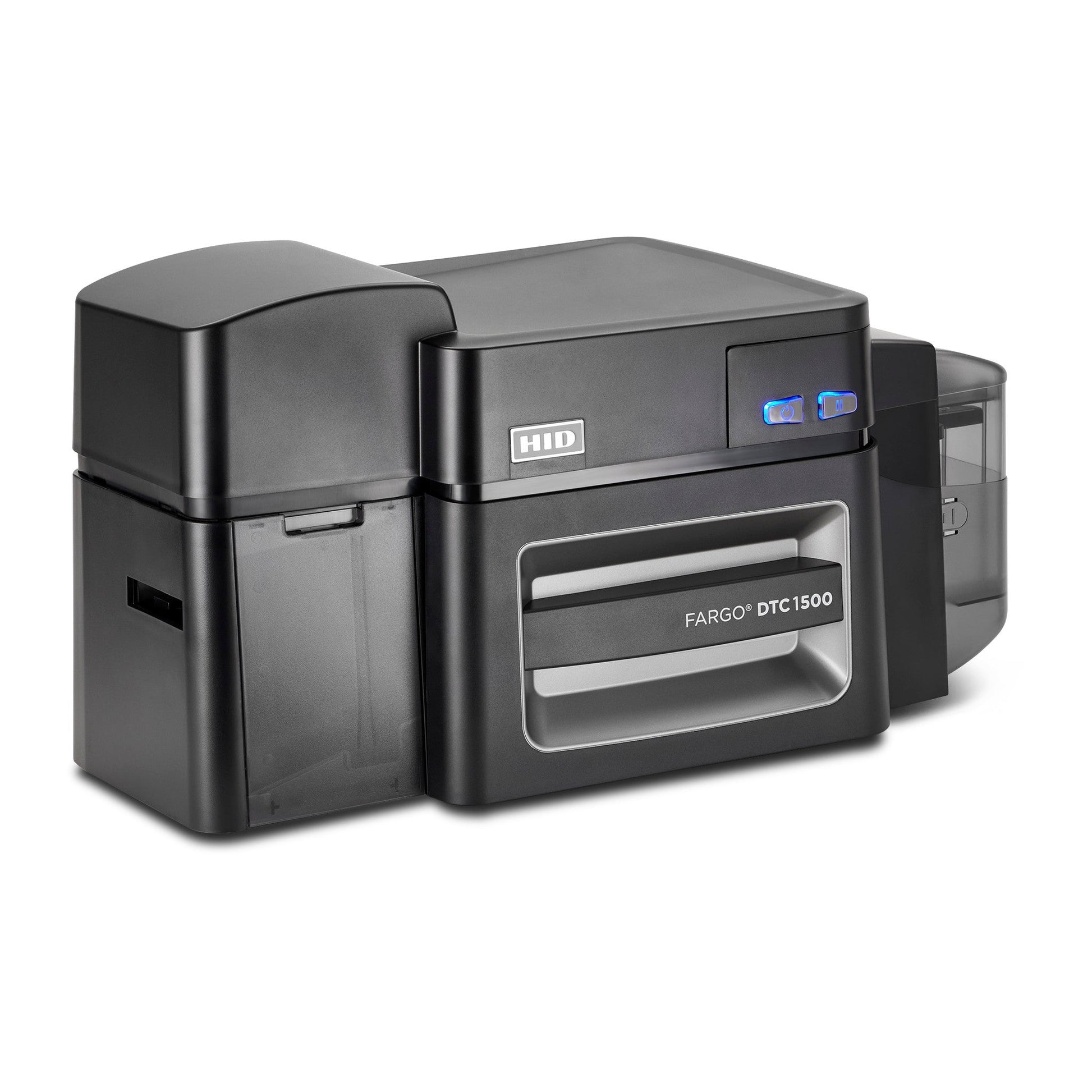 HID FARGO DTC1500 ID card printer, right angle view