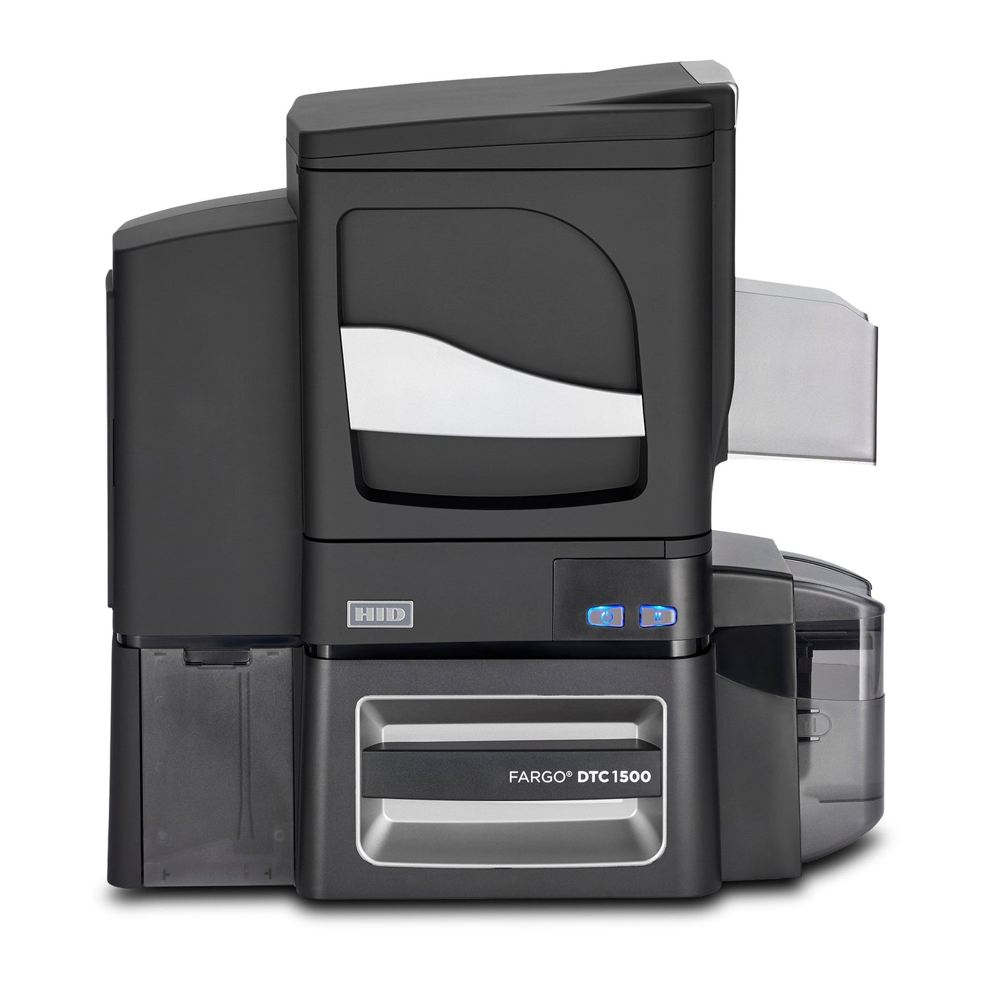 HID FARGO DTC1500 Dual-Sided ID Card Printer with Lamination and Smart Card Encoder 051445, front view