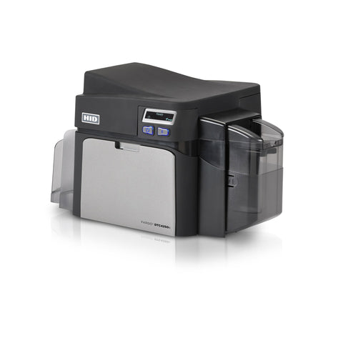 HID FARGO DTC4250e single-sided ID card printer, left angle