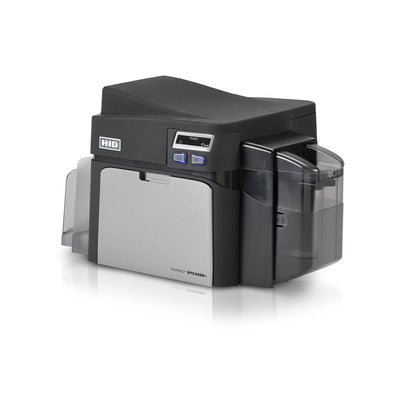 HID FARGO DTC4250e single-sided ID card printer, left angle