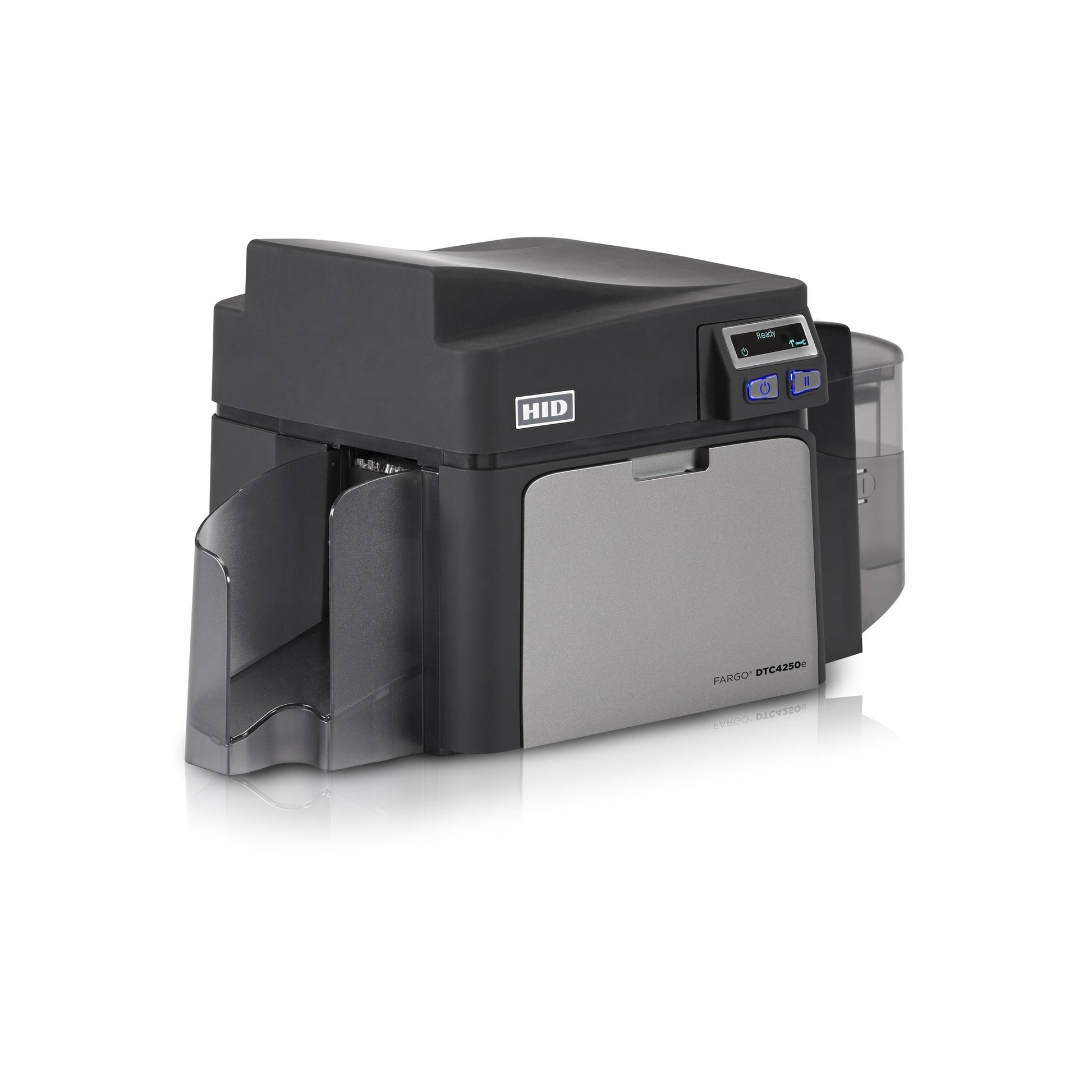 HID FARGO DTC4250e single-sided ID card printer, right angle