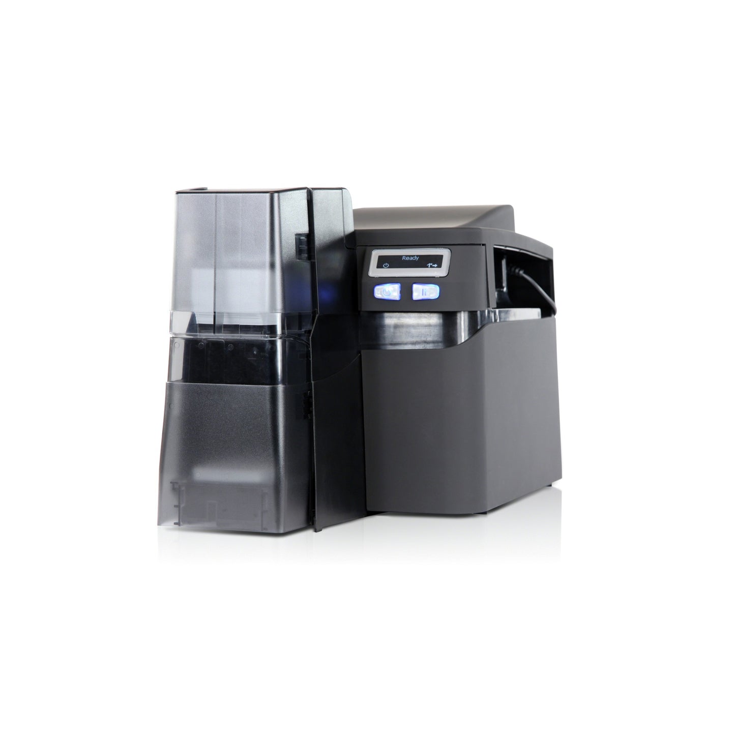 HID FARGO DTC4250e same-side input/output ID card printer, angle