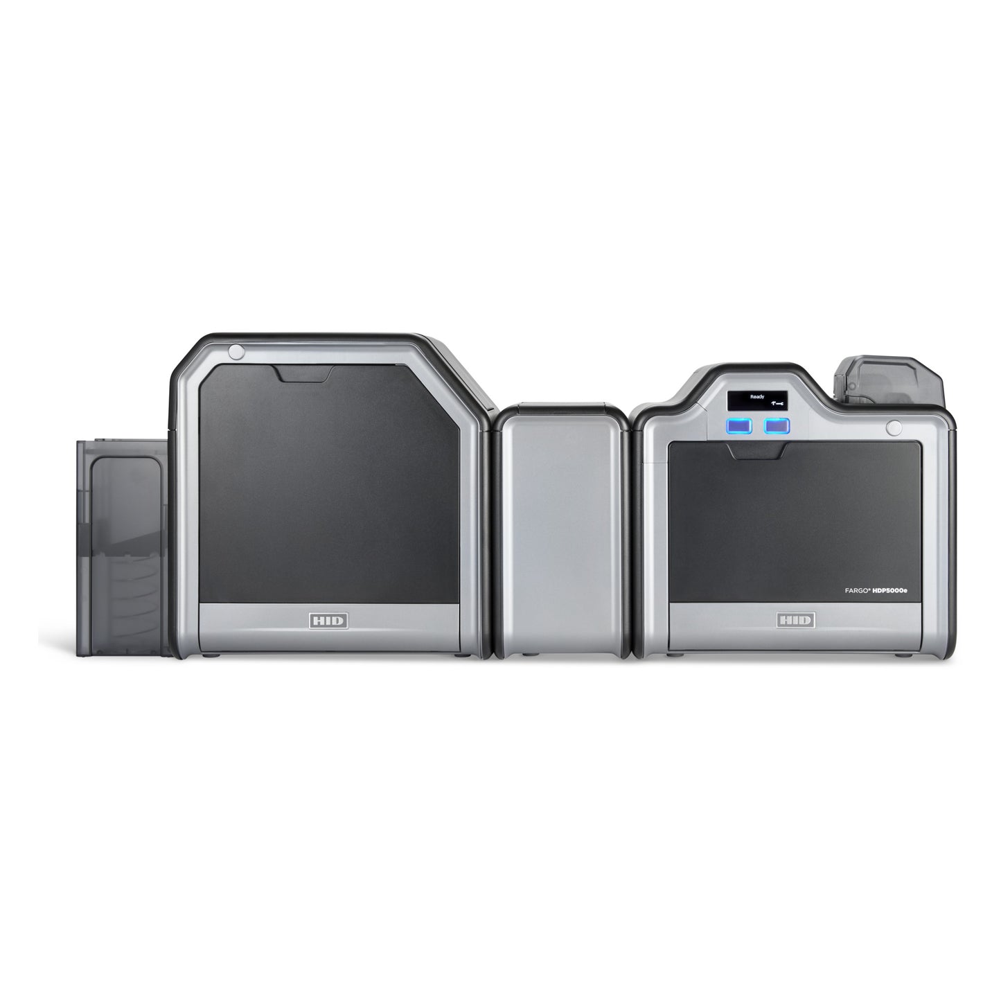 HID FARGO HDP5000e dual-sided ID card printer with lamination module, front view