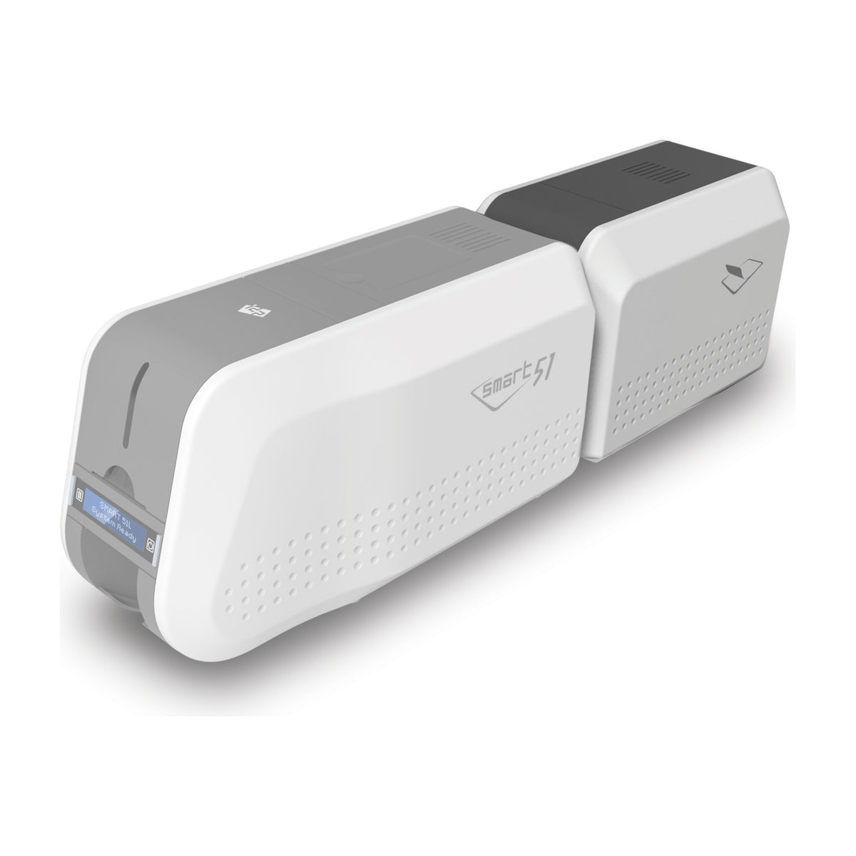 IDP SMART-51 printer with the 651310 laminator module attached at the rear, forming a SMART-51L
