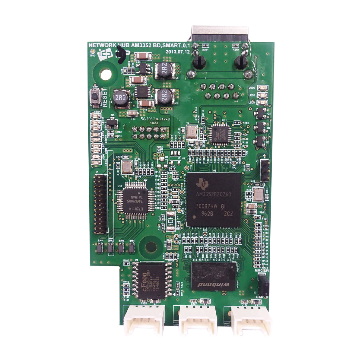 IDP SMART-51 network module circuit board with Ethernet controller and connectors