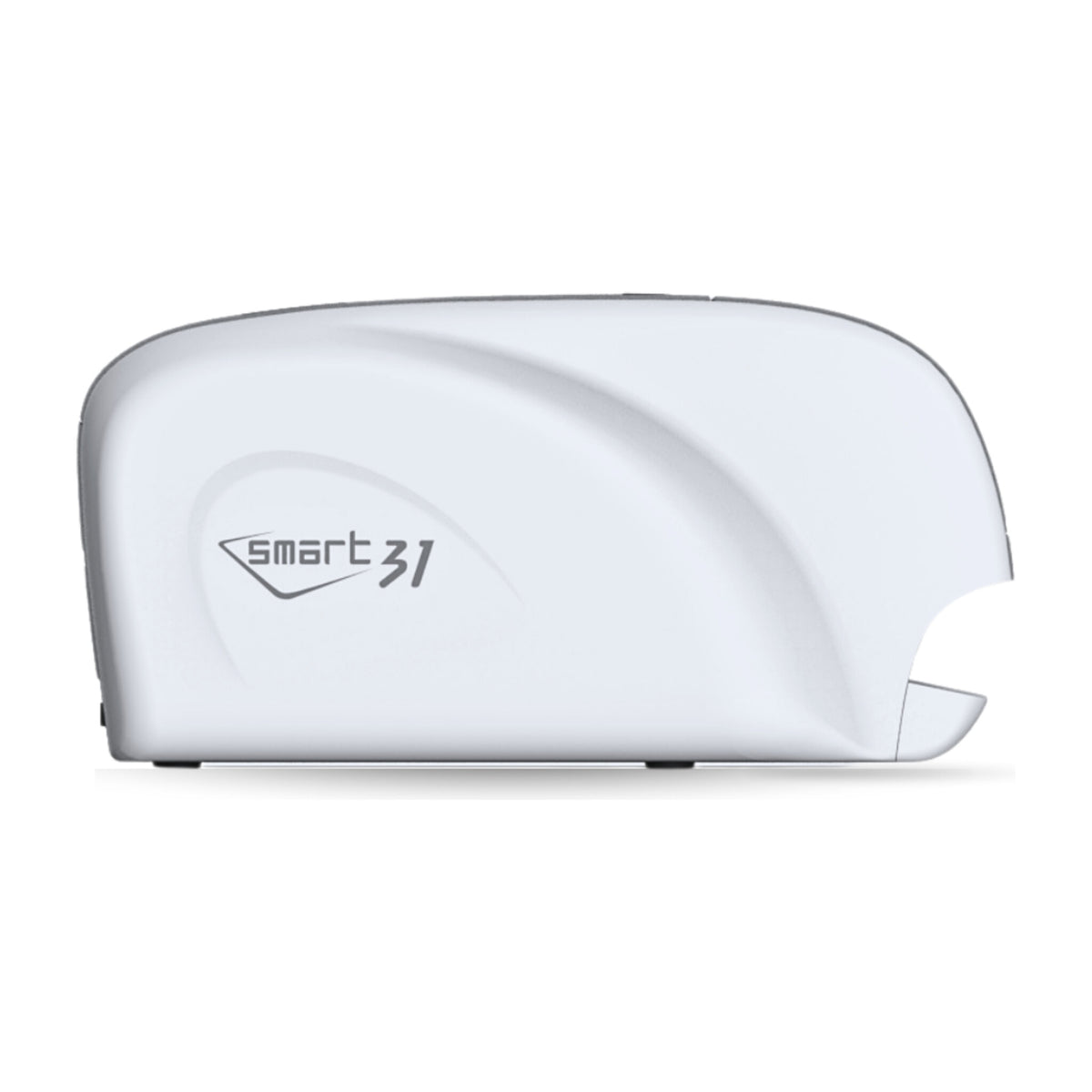Side profile of the SMART-31S, a compact single-sided printer with no rear flipper section