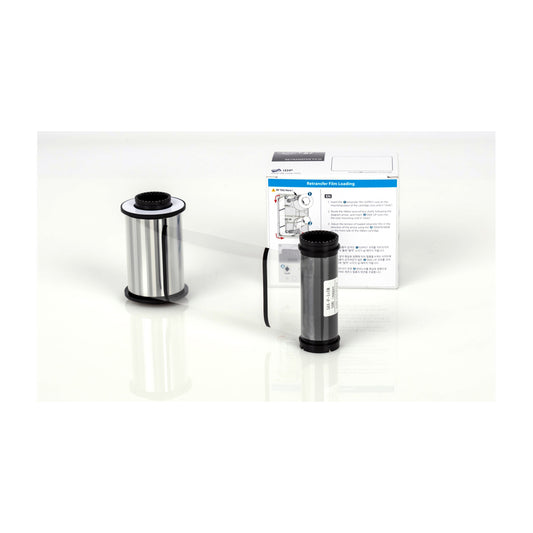 IDP 653431 SMART-81 retransfer film roll with its supply and take-up spools in front of the box