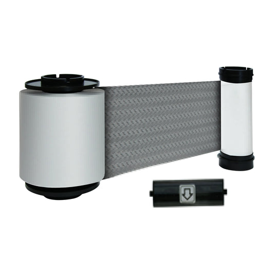 IDP 659196 SMART-70 scratch-off resin ribbon unrolled, with its cleaning roller