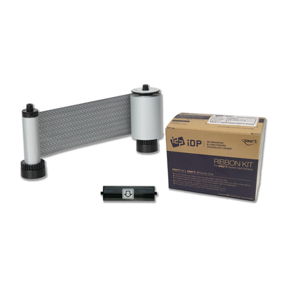 IDP 659375 SO scratch-off ribbon roll with its disposable cleaning roller and SMART-31 and SMART-51 ribbon box