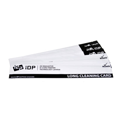 IDP long cleaning cards labeled Long Cleaning Card, fanned on a white background
