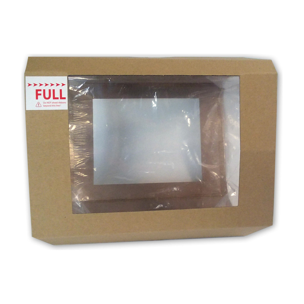 IDP Smart-Bit dust bag, a kraft paper bag with a clear window and a red FULL fill line