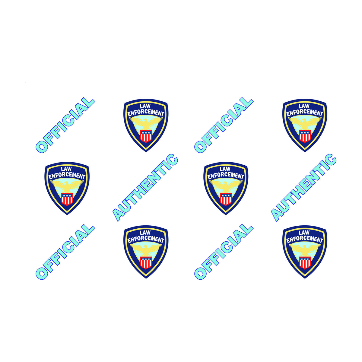 Official Police hologram design: law enforcement shields with the words OFFICIAL and AUTHENTIC