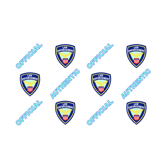 Official Police hologram design: law enforcement shields with the words OFFICIAL and AUTHENTIC