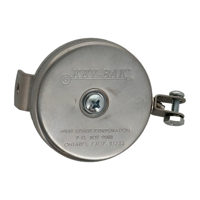 Key-Bak #481LS-HD Mountable Retractable Reel with Steel Cable and L Bracket + Hex Nut Yoke