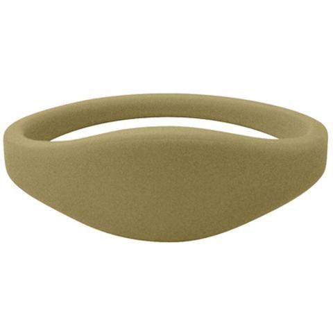 Khaki silicone U-Band MIFARE Classic 1K access wristband. Sold by Specialist ID.