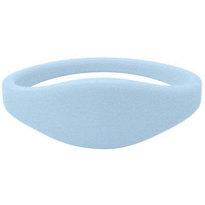 Light blue silicone U-Band MIFARE Classic 1K access wristband. Sold by Specialist ID.