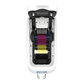 Top view of an open Magicard 600 Single-Sided ID Card Printer displaying its internal components, including color-coded cartridges in cyan, magenta, yellow, and black. The device boasts a resolution of 300 x 600 dpi for high-quality ID card printing. Sold by Specialist ID. 