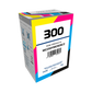 Box of Magicard MC250YMCKOK Color Ribbon – 250 dual-sided prints. Packaging shows part number “MC250YMCKOK” and is clearly labeled “Magicard 300,” confirming compatibility. Includes full YMCKOK ribbon: Yellow, Magenta, Cyan, front-side Black, Overlay panel, and a second Black for back-side printing. Blue retail packaging displays bold color coding and Magicard branding. Sold by Specialist ID, an authorized Magicard dealer.