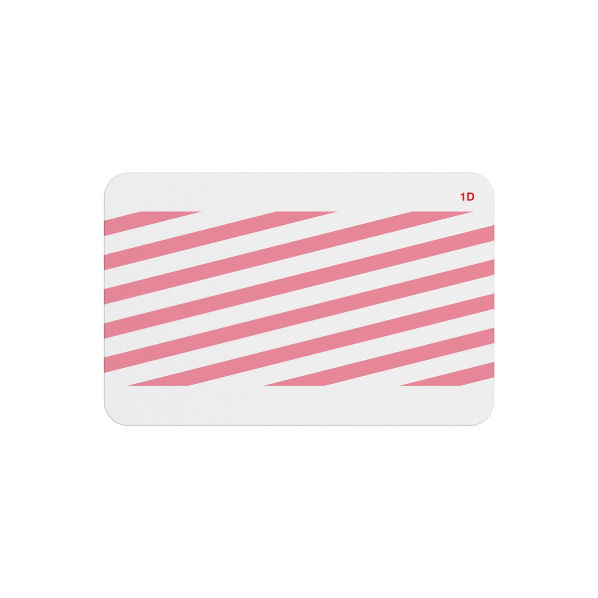 Expired one-piece self-expiring badge showing red diagonal stripes across the front, part T2011