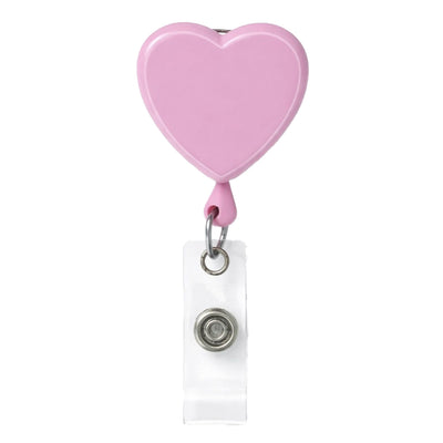Heart Shaped Badge Reel - Cute Retractable ID Holder with Swivel Clip (P/N 2120-761X)