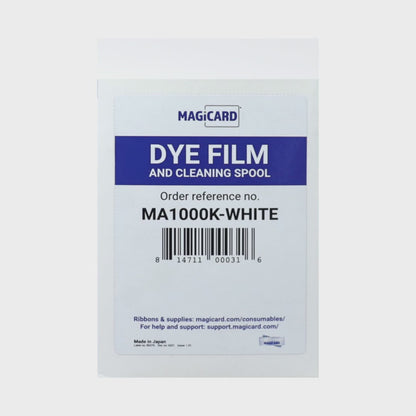 Magicard MA1000K-WHITE White Monochrome Ribbon for the Magicard 300 and 600 ID Card Printers, 1,000 Prints