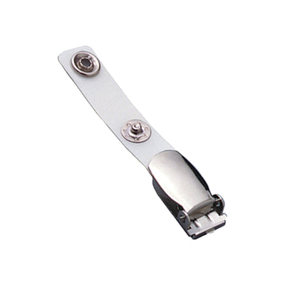 Reinforced Vinyl Strap Clip with Suspender Clip - Extra Strong ID Badge Clip (2120-1000)