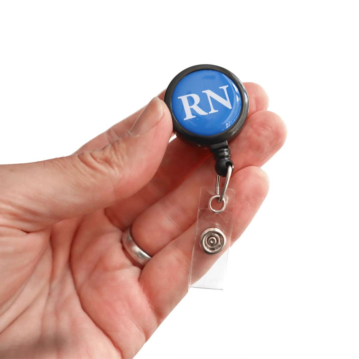 Rn Simple Tag RN Badge Buddy Reel with 1 Inch Dome Label RN Title and Swivel Spring ...