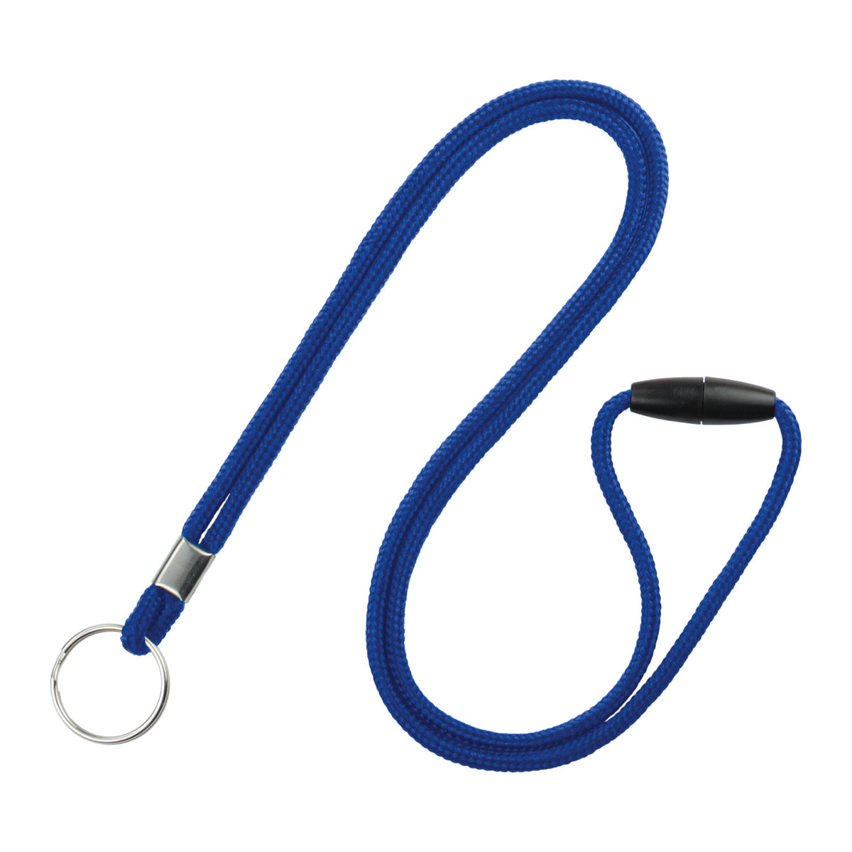 2137-2022 Royal Blue - Royal Blue round 1/8 inch breakaway lanyard with nickel-plated steel key ring, SKU 2137-2022