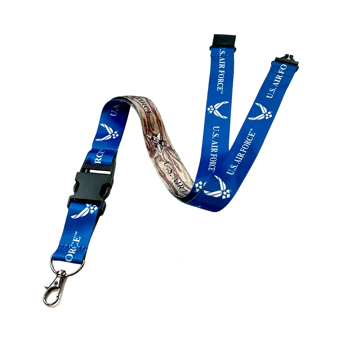 U.S. Air Force breakaway lanyard (SPID-2030-AIRFORCE) with detachable buckle and metal trigger snap clip