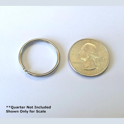 SPID-9230 split key ring shown beside a quarter
