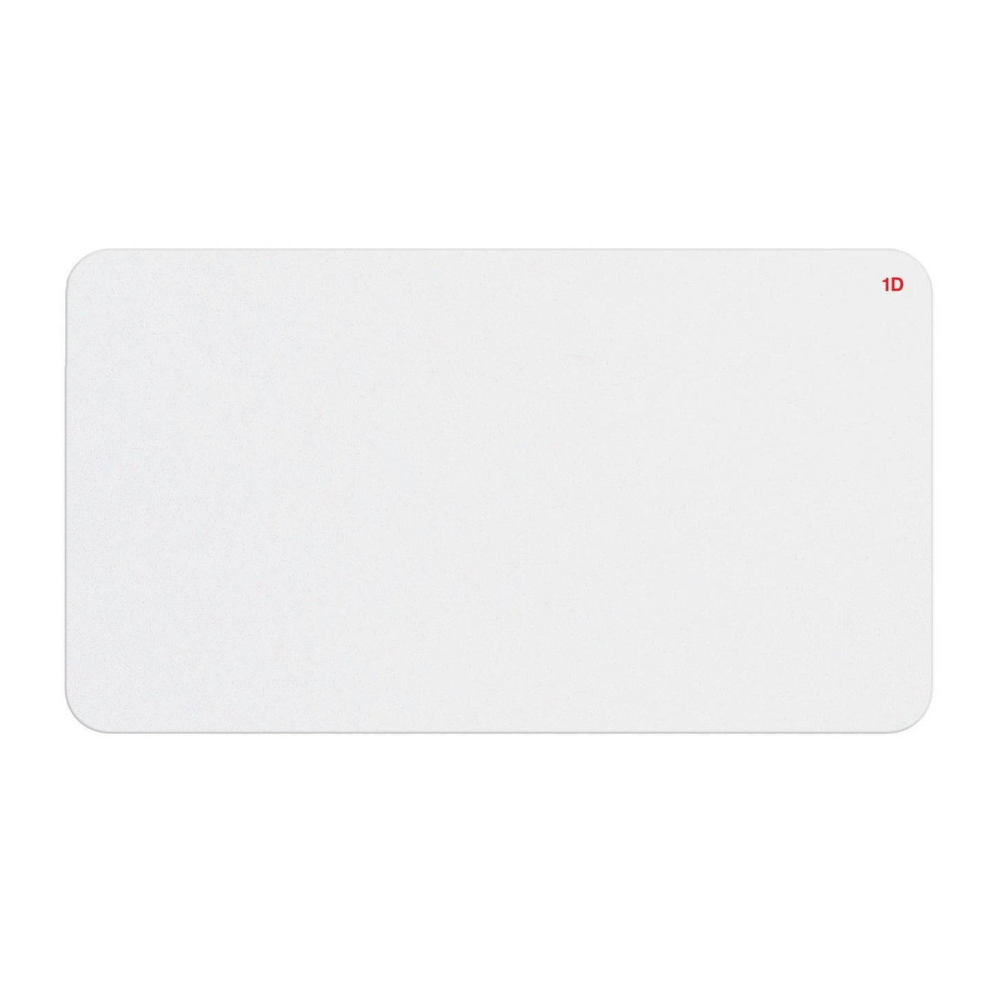 Blank white large thermal-printable one-day expiring badge front with red 1D indicator in the corner, part T6151L