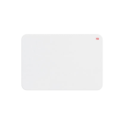 Blank white thermal-printable seven-day expiring badge front with red 7D indicator in the corner, part T6251