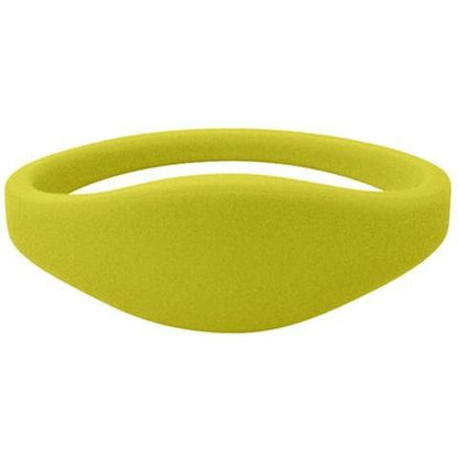 Yellow silicone U-Band MIFARE Classic 1K access wristband. Sold by Specialist ID.