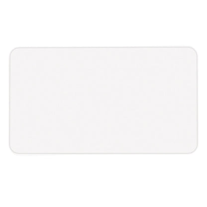 A plain, white rectangular surface with rounded corners, ideal for use with visitor management systems and Thermal-printable Non-expiring Printable Adhesive Badges, Box of 1000 (P/N 0408X) from direct thermal printers.