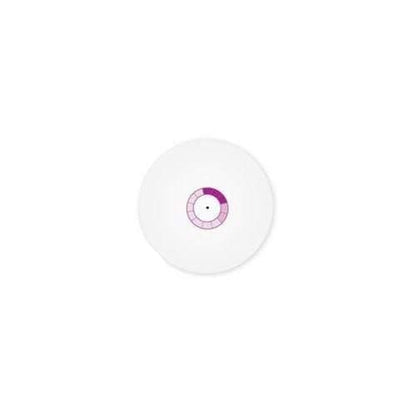 A white disc with a purple circle, ideal for visitor management or temporary badges, such as the One Day Expiring Timing Cover - Regional Climate Based, Box of 500 (P/N 0514X). Sold by Specialist ID.