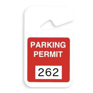Red / 201-300 Non-expiring 3x5 Parking Permit Hangtag, Box of 100 (P/N 0519X) 05196