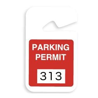 Red / 301-400 Non-expiring 3x5 Parking Permit Hangtag, Box of 100 (P/N 0519X) 05197