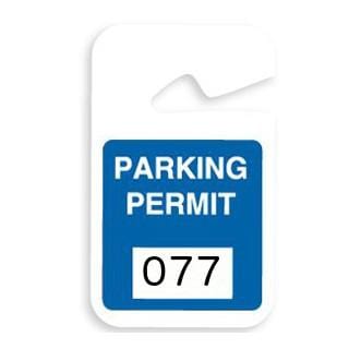 Blue / 001-100 Non-expiring 3x5 Parking Permit Hangtag, Box of 100 (P/N 0519X) 05199