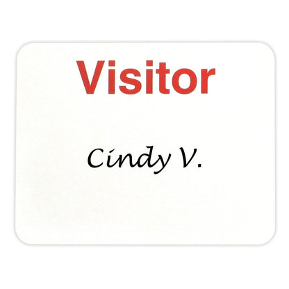 VISITOR Manual Non-expiring 3" X 4" Adhesive Badge, Box of 1000 (P/N 05826) 05826