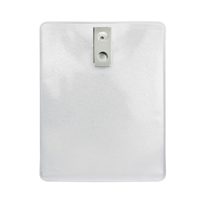 3.13 x 3.75 Inch Vertical Clear Vinyl Badge Holder with 2-Hole Clip, 1810-1400