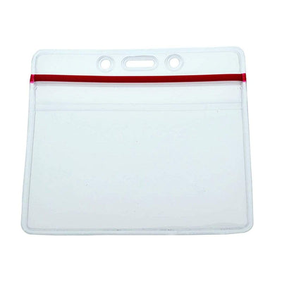 Resealable Zip Top Horizontal Badge Holder, Heavy Duty Vinyl, Holds 3 Cards (1815-1010)
