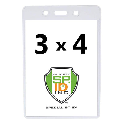 Heavy Duty 3 X 4 Name Badge Holder - 3x4 Vertical Textured Convention Conference Card Protector  (P/N 1815-1450)