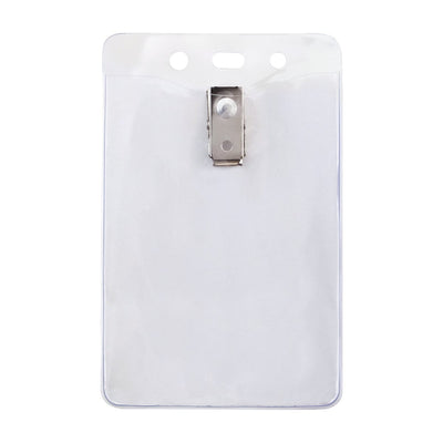 Clear Vinyl Vertical Badge Holder  With 2-Hole Clip (P/N 1815-1455)