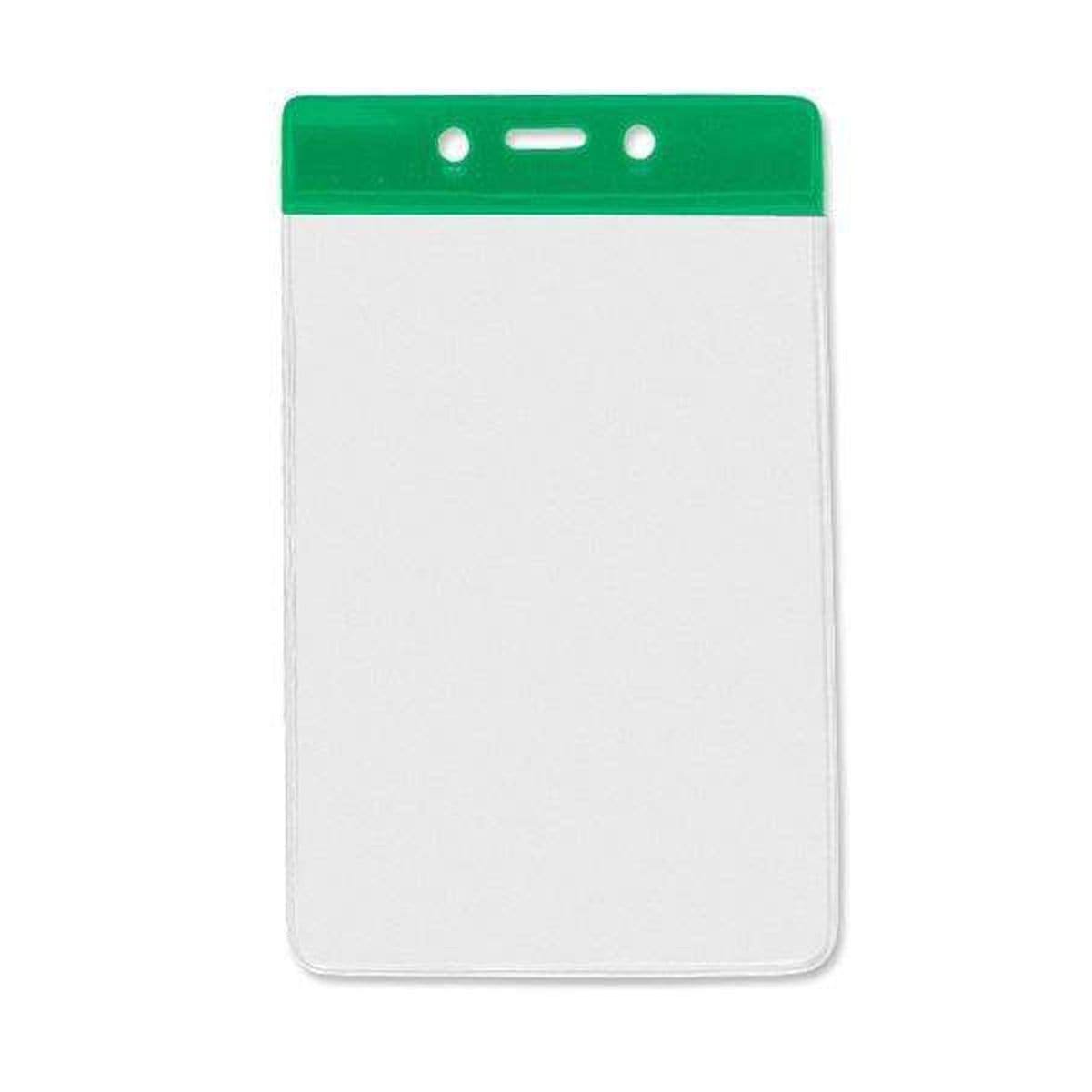 Green Color Bar Vertical Vinyl ID Badge Holder (1820-105X) 1820-1054