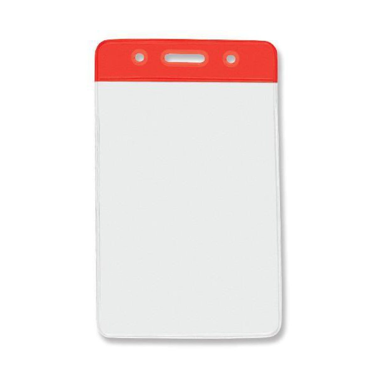 Red Color Bar Vertical Vinyl ID Badge Holder (1820-105X) 1820-1056