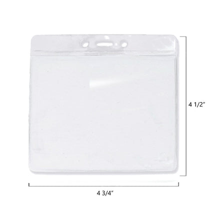 Extra Large Color Code Badge Holder for 4x3 Badges - Horizontal Vinyl with Color Bar (1820-120X) with dimensions of 4 3/4 inches in width and 4 1/2 inches in height, suitable for extra large badges.