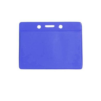 A Horizontal Vinyl Color-Back Badge Holder (P/N 1820-200X), featuring three holes near the top edge, designed for quick identification and color-coded student bus assignments. Sold by Specialist ID.