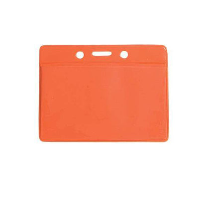 A Horizontal Vinyl Color-Back Badge Holder (P/N 1820-200X) with three holes at the top, designed to attach to a lanyard or clip, ideal for quick identification. Perfect for student bus assignments and color-coded badge holders, ensuring organization and efficiency.